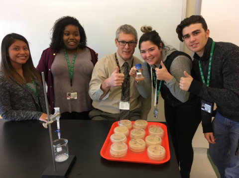 ABE students with a teacher